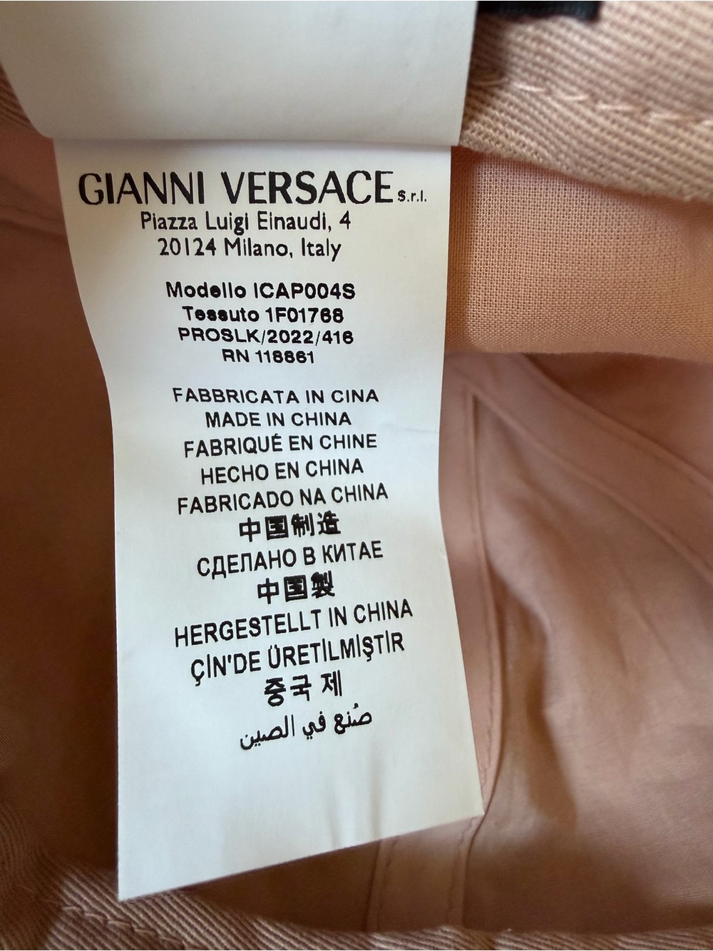 Versace Blush Pink Medusa Baseball Cap - Picture 9 of 9